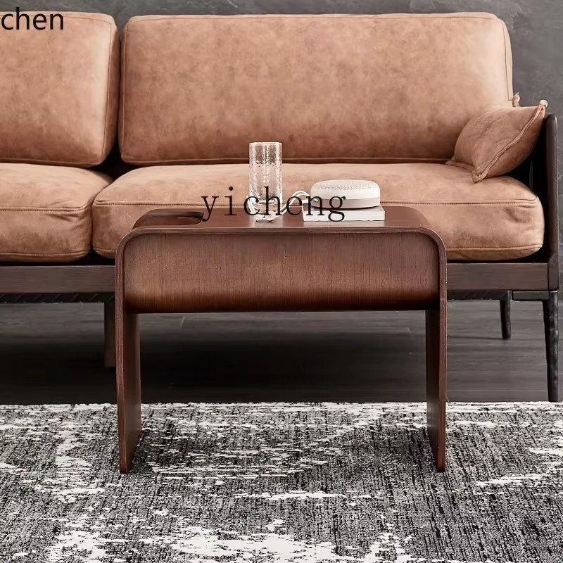 ZMLoak Modernes All-Massivholz-Sofa aus Eiche mit Microfaser-Polsterung in Braun - Bild 1