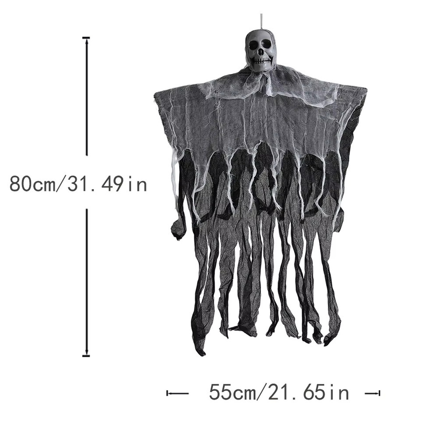 PGY Hängende Halloween Skelett-Geister Dekoration aus Textil für deine Party - Bild 2