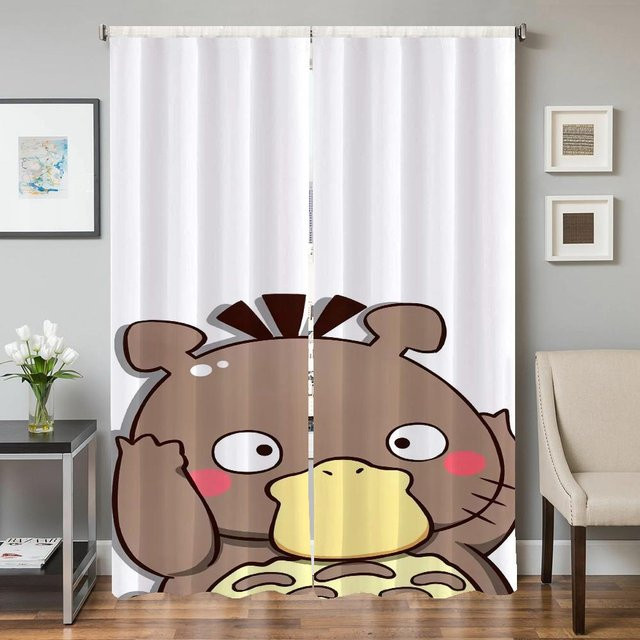 2er-Set Verdunklungsvorhänge P-psyduck für Küche, Wohnzimmer und Schlafzimmer, Farbe: Weiß, Breite: 50 cm, Höhe: 70 cm - Bild 1