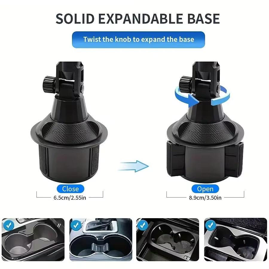 DUTRIEUX iPad-Halterung für das Auto mit 360 Grad drehbarem und verstellbarem Langarm für Handys und Tablets von 4 bis 13 Zoll, Schwarz - Bild 3