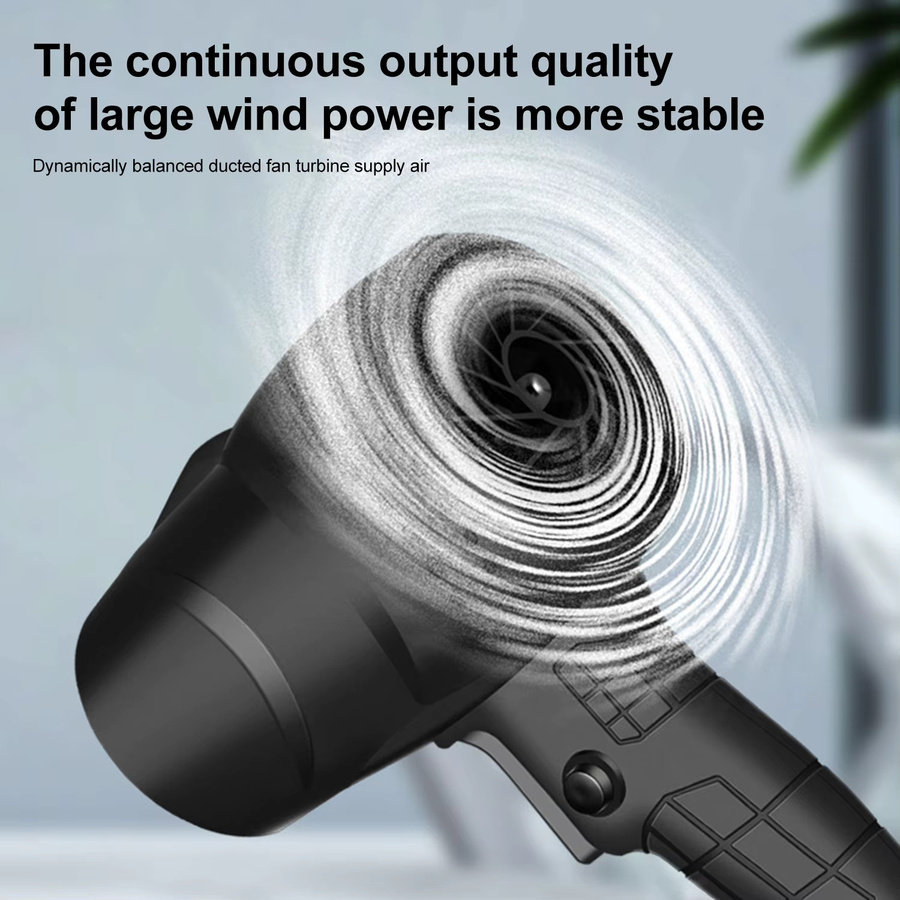 HGTUGO Elektrischer Turbo-Lüfter Schwarz – Leistungsstarker kabelloser Jet-Lüfter mit 36000rpm für 21V Akku - Bild 3