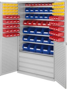 Kappes Grossraumschrank Mod. 25 Loch- und Schlitzplatten in Grau aus Stahl B/T/H: 113 x 59 x 195 cm - Bild 1