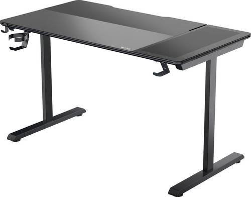 ThunderX3 LAB-X Lite Gaming-Tisch in Schwarz mit Glasplatte und Metallgestell