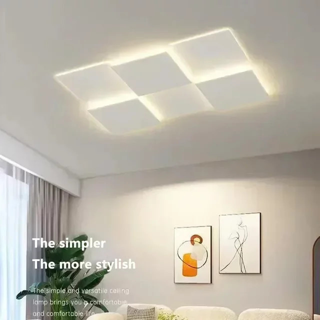 DAMIASMIL Moderne LED Deckenlampe in Weiß für Wohnzimmer, Esszimmer, Schlafzimmer und Balkon - Bild 1
