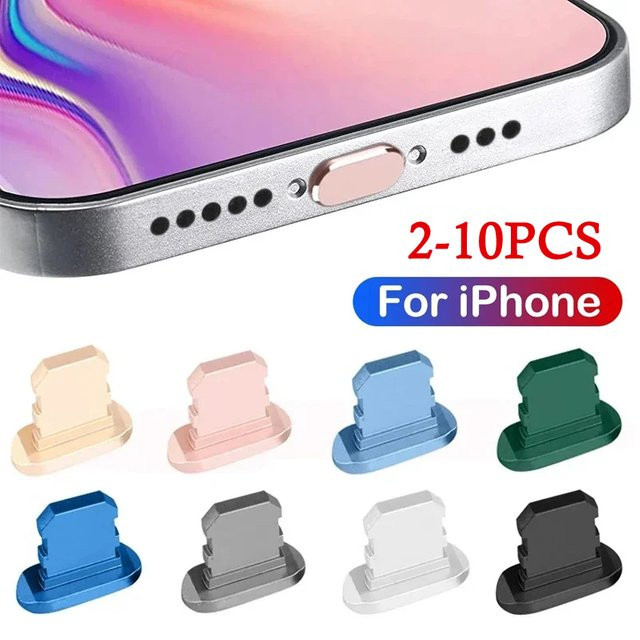 Metall Anti-Staub-Stecker für Apple iPhone, iPad und AirPods in Purple als Lightning-Port-Kappenabdeckung - Bild 1