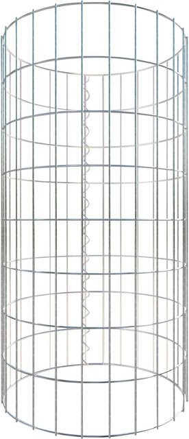 Gabiona Gabionensäule rund, silberfarben, Höhe: 80 cm, Durchmesser: 42 cm, Maschenweite: 5 x 10 cm - Bild 1