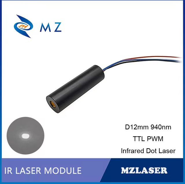 TTL PWM Infrarot-Punkt-Laserdiodenmodul D12mm 940nm in Schwarz für industrielle Positionierung mit unsichtbarem Licht - Bild 1
