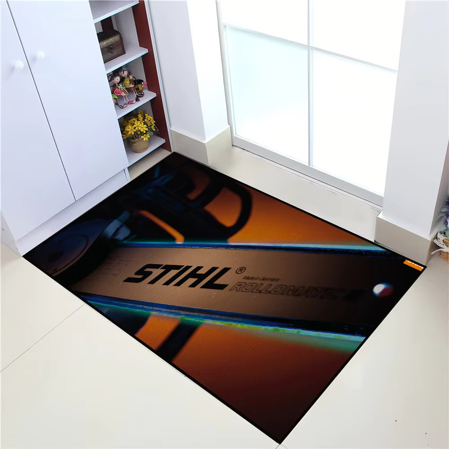 Stihl Rutschfeste Fußmatte mit Fahrzeug-Grafik in Mehrfarbig, Polyester, Breite: 60 cm, Tiefe: 100 cm - Bild 2
