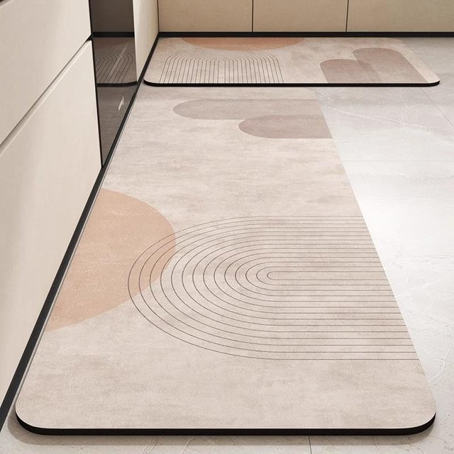 Wasabi Kieselgurmatte von Yiran Furniture, beige, gestreift, B/T: 80 x 50 cm - Bild 1