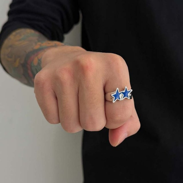 Lucky Star Jewelry Ringe, Vintage, Metall, Schwarz, Zirkonia, Unisex - Bild 1