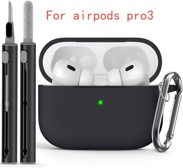 Slim Silikonhülle für Apple AirPods Pro 3. Generation mit Handgelenkband in Pink und Black - Bild 1