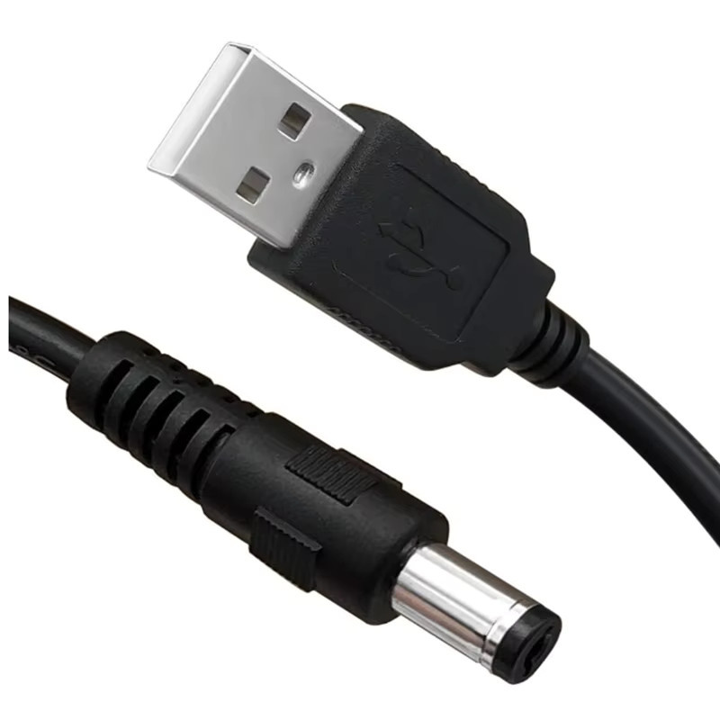 AXONUS USB 2.0 Typ A auf DC 5,5 x 2,1 mm Hohlstecker Kabel in Schwarz, Länge: 80 cm - Bild 4