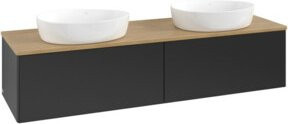 V&B Waschtischunterschrank Antao mit Beleuchtung, Farbe Eiche Honig Braun, B: 160 cm, T: 50 cm - Bild 1