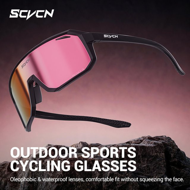 SCVCN Radsport-Sonnenbrille, Unisex, Vollrand, Kunststoff - Bild 1