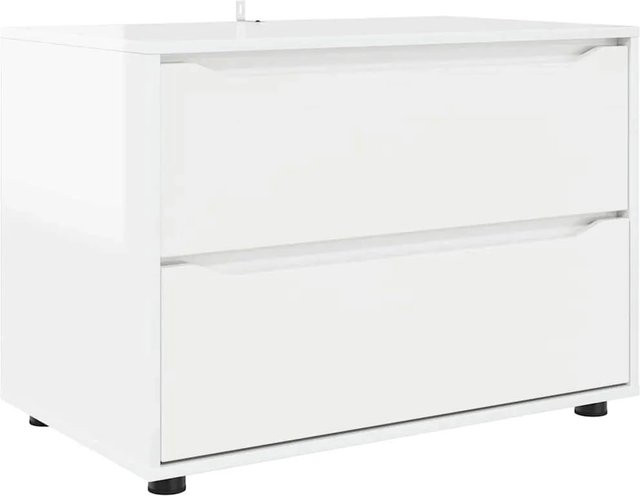 vidaXL Aufbewahrungsschrank in Hochglanz Weiß, B/T/H: 80 x 48 x 57 cm - Bild 1