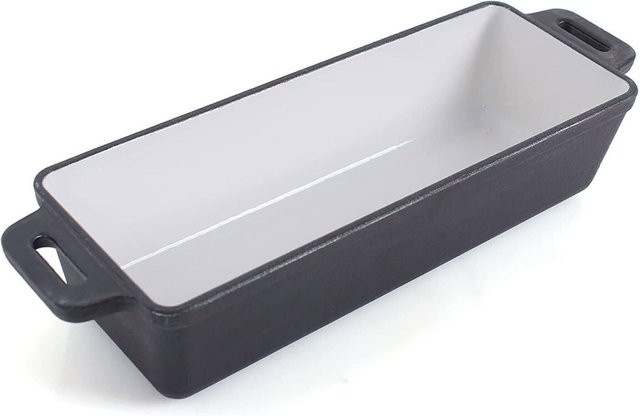 ECHTWERK Brotbackform aus emailliertem Gusseisen, Schwarz, Rechteckig, B/T/H: 10 x 28 x 8 cm - Bild 1