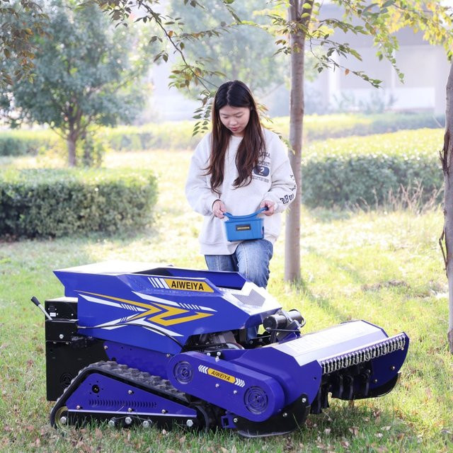 AIWEIYA RC-Rasenmäher Blau – Selbstfahrender All-Terrain Zero-Turn Mäherroboter für Erwachsene - Bild 1