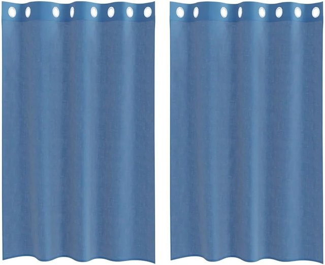 vidaXL Voile Vorhänge mit Ösen, 2er Set, Königsblau, semi-transparent, Breite: 140 cm, Höhe: 175 cm - Bild 1
