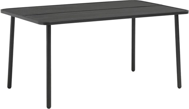 vidaXL Gartentisch aus Stahl in Anthrazit mit Latten-Design, B/T/H: 150 x 90 x 72 cm - Bild 1