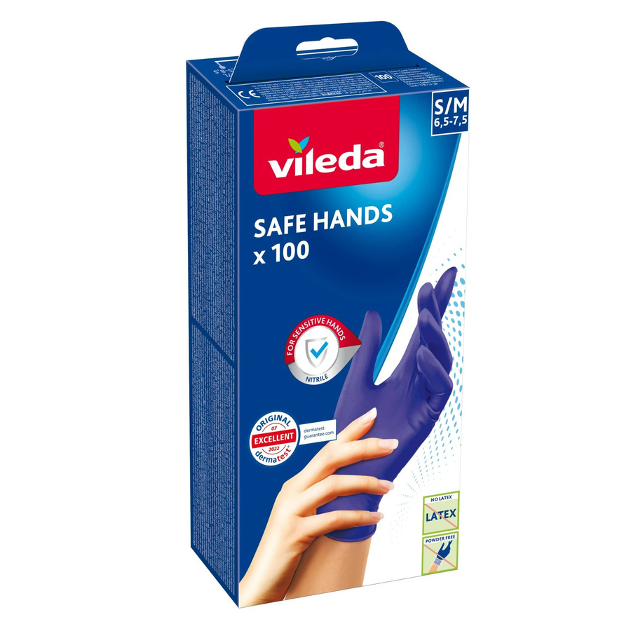 Vileda Einmalhandschuhe Safe Hands Dunkelblau S/M 100 Stück - Bild 2