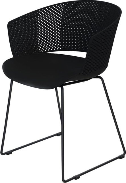 Lesli Living Design-Stuhl ORLY in Schwarz mit Metallgestell und Stoffbezug - Bild 1