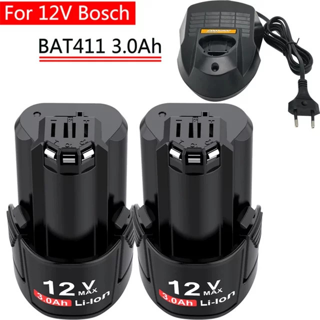 Bosch Ersatzakku 12V mit 3000mAh in Schwarz für BAT411 BAT412A BAT413A - Bild 1