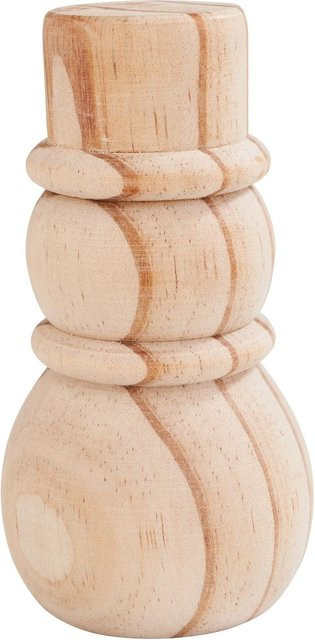 VBS Holz-Schneemann aus Kiefernholz in Beige für Weihnachten und Winter, Höhe: 12,0 cm, Breite: 6,0 cm, Tiefe: 3,0 cm - Bild 1
