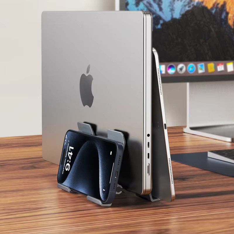 CABLETIME Vertikaler Laptop-Ständer aus Aluminiumlegierung in Silber für MacBook Pro, Surface, HP und Dell - Bild 5