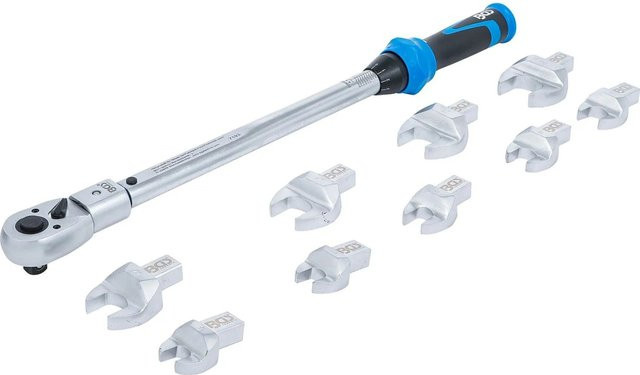 BGS Drehmomentschlüssel Satz 11-teilig für Einsteckwerkzeuge 14 x 18 mm, 40-210 Nm, Silber - Bild 1