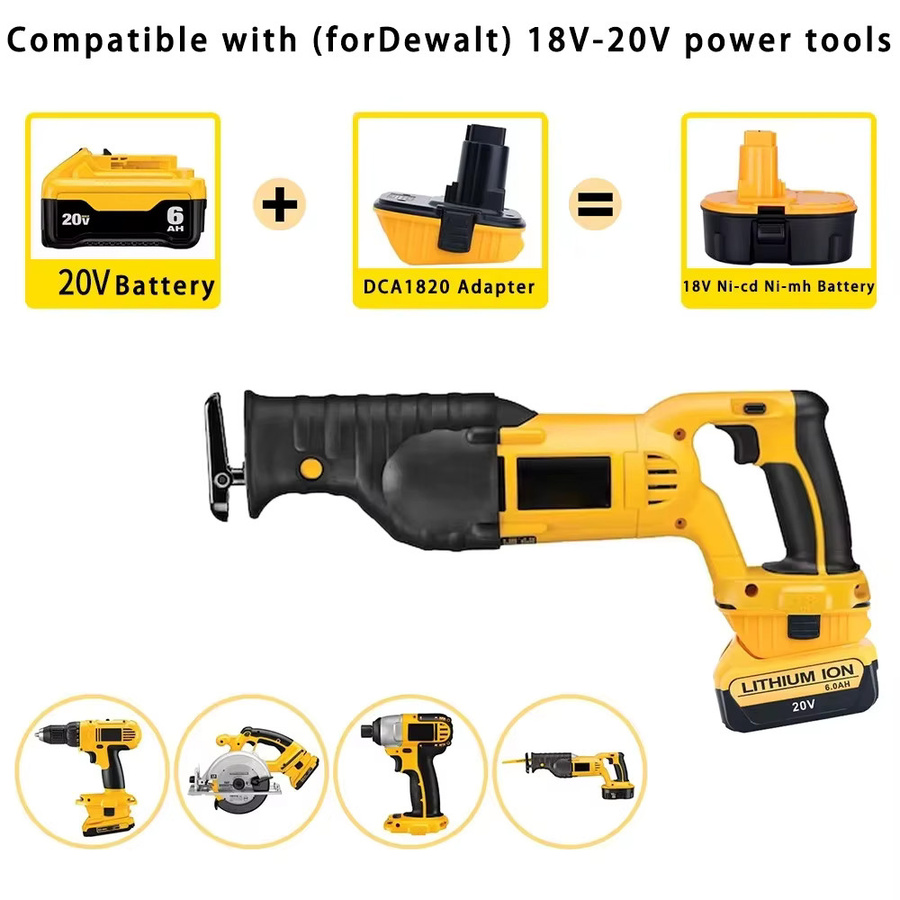 DCA1820 Batterieadapter Ersatz für DeWalt 18V auf 20V Adapter für DeWalt 18V Werkzeuge, Gelb - Bild 3