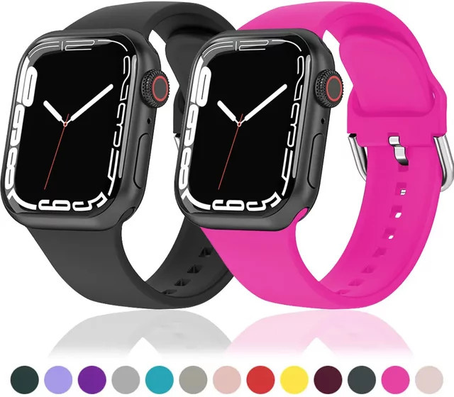 DLIBAND Uhrenarmband Silikon, Schwarz, für Apple Watch - Bild 1