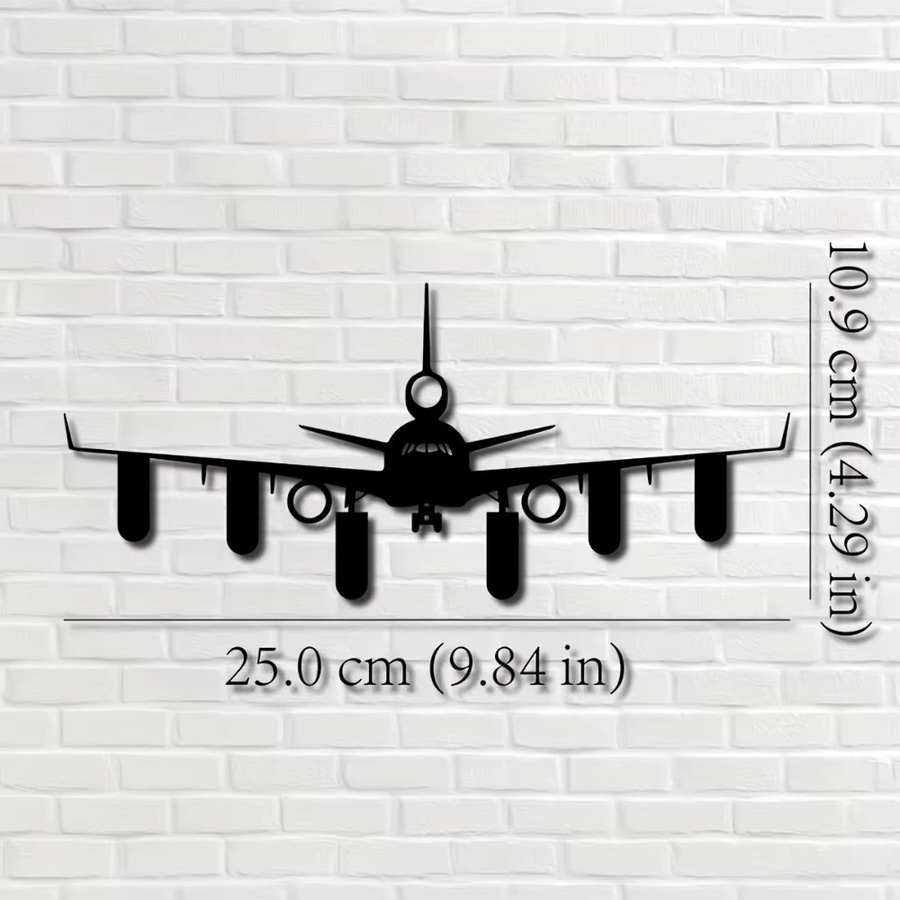 Schlüsselhalter aus Metall in Flugzeugform von CIFBUY, Wandmontage, Schwarz, 9,84 Zoll Organizer für Eingangsbereich und Büro - Bild 2