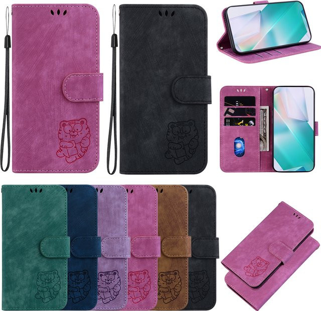 Magnetische Leder-Handyhülle für OnePlus in Lila als Brieftaschen-Schutzhülle - Bild 1