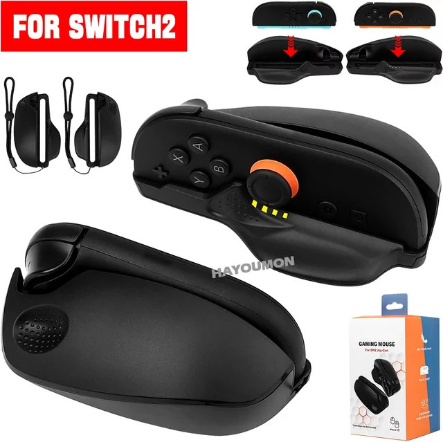 HeroAngel Gaming-Controller-Maus Set für Nintendo Switch, 2 Stück ergonomische Halterung für Joypads, Schwarz - Bild 1