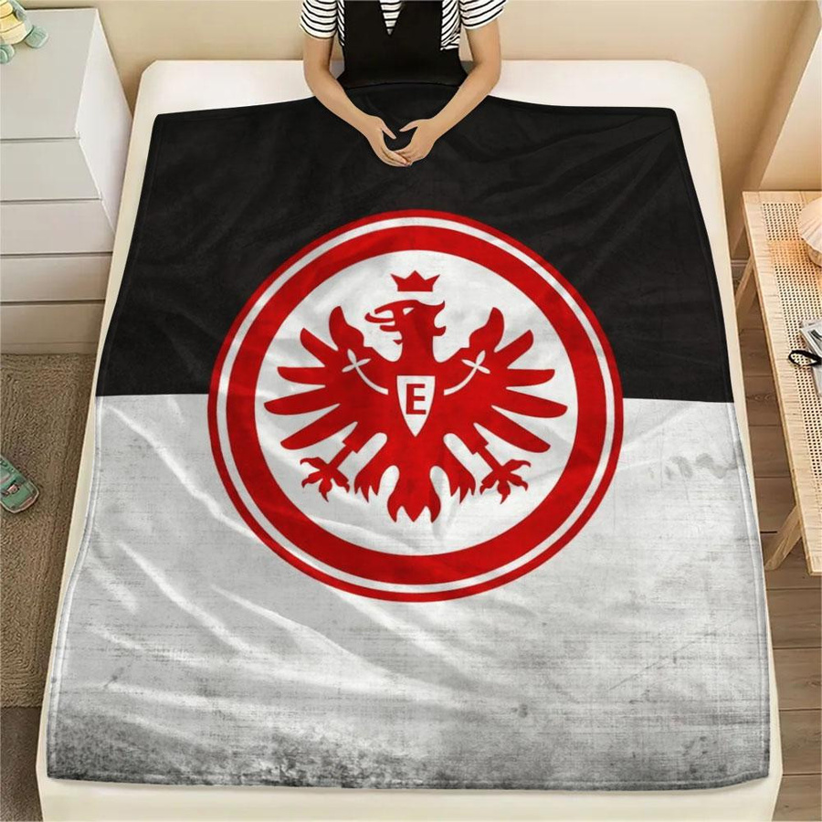 Eintracht Frankfurt FC Flanelldecke von HAPPYDAYSET, weicher Überwurf in Schwarz, Weiß und Rot, B/H: 80 x 120 cm - Bild 7
