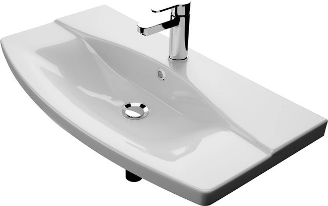 Pelipal Waschbecken Quantum Kompakt Serie 4010 aus Keramik in Weiß, Breite: 84 cm - Bild 1