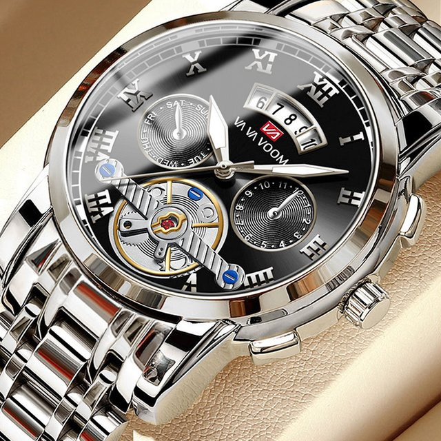 VA VA VOOM Armbanduhr, Edelstahl, Silber, Quarz, Herren - Bild 1