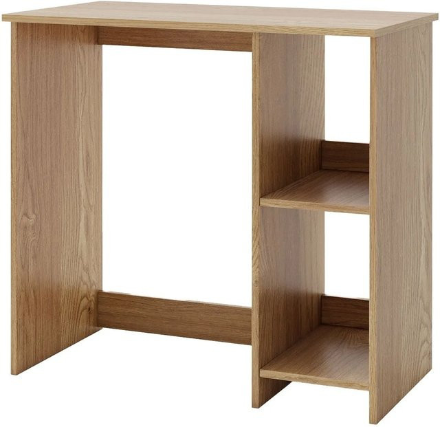Costway Schreibtisch für Home Office in Natur mit 2 Fächern, B/T/H: 80 x 40 x 74 cm - Bild 1