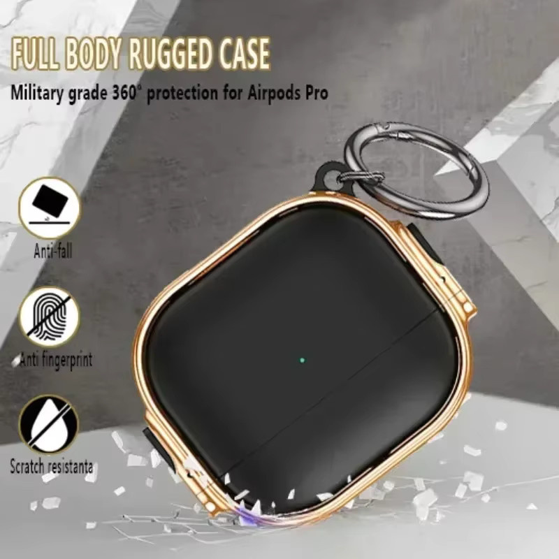 Schutzhülle für Apple AirPods 4 und AirPods Pro 2, Anti-Drop Case in Schwarz und Gold - Bild 3