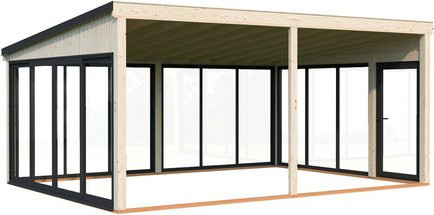 Palmako Holz-Gartenhaus Lumi Slide Plus mit Pultdach in Natur aus Fichte B/T/H: 582 x 420 x 276 cm - Bild 3