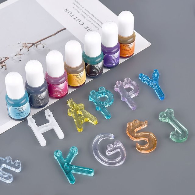 YAKAMOZ 24 Farben Epoxy Harz Pigment Set, ungiftige transparente UV-Harz Farbstoffe für Schmuckherstellung - Bild 1