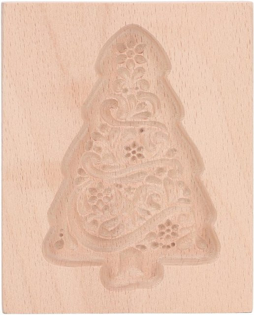 TOMTOP JMS Holz Ausstechform für Kekse und Lebkuchen mit Weihnachtsbaum-Motiv in Beige - Bild 1