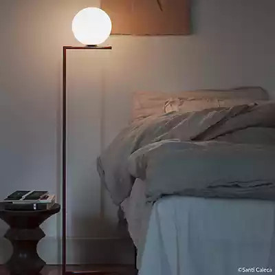 Flos IC Lights F1 Stehleuchte in Chrom glänzend mit transparentem Glas