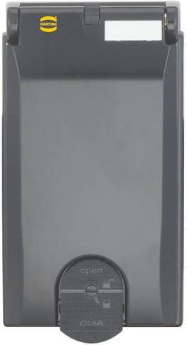 HARTING Einbaurahmen 39500000120 in Schwarz und Grau aus Zinkdruckguss - Bild 1
