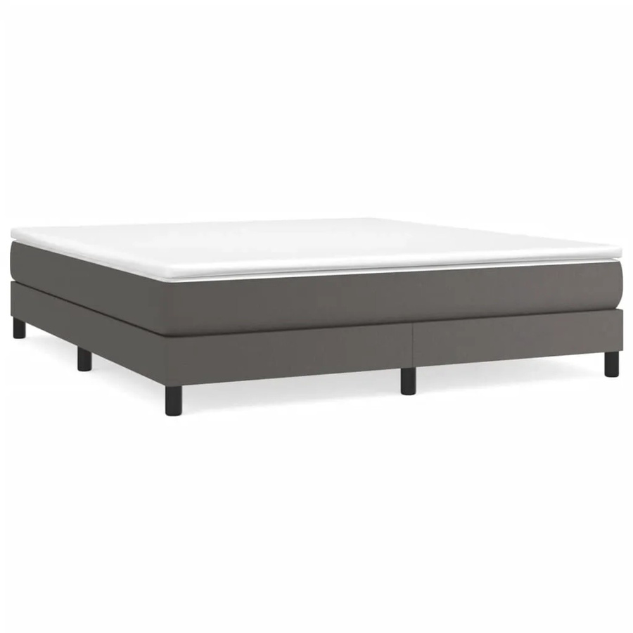 vidaXL Boxspringbett in Grau aus Kunstleder mit Maßen von Breite: 180 cm, Tiefe: 200 cm - Bild 2