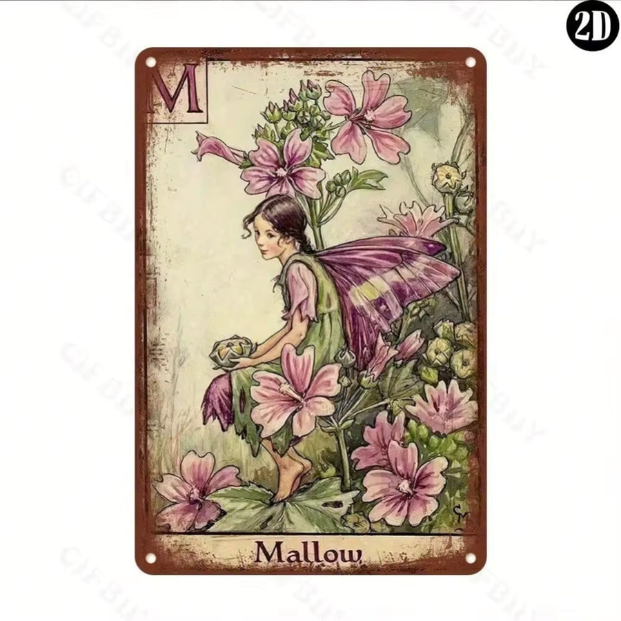 HELLOYOUNG Mallow Rustic Fairy Wand Wandkunst Metall Plakette in Multicolour, B: 20,3 cm, H: 30,5 cm - Bild 2