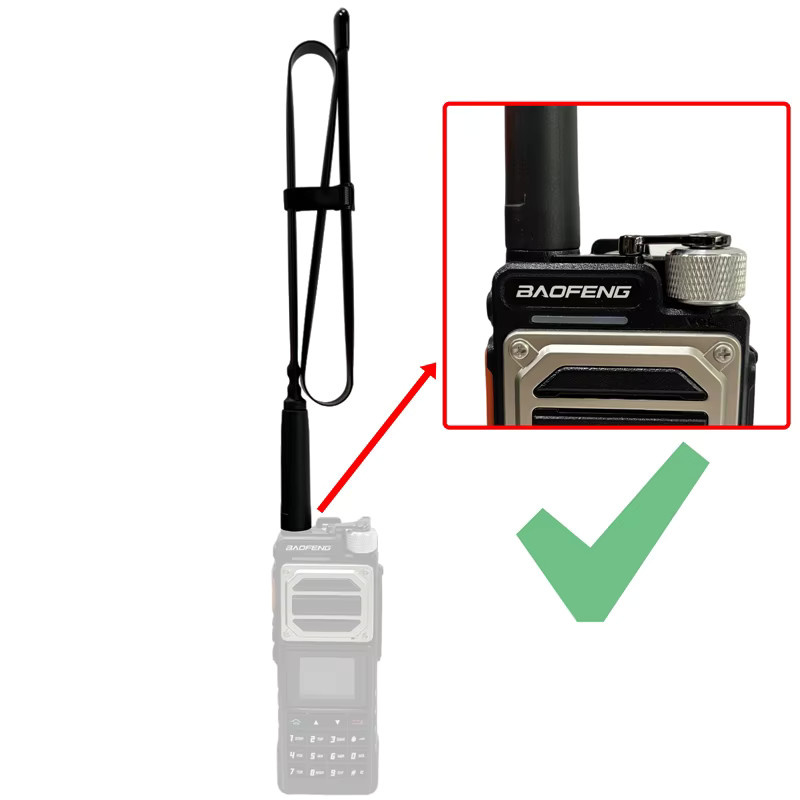 KEEPTOP Taktische Dual Band Antenne VHF UHF 144/430 MHz mit SMA-Buchse, faltbar, Schwarz, für Walkie Talkie Baofeng UV-13PRO UV-5R und Quansheng - Bild 3