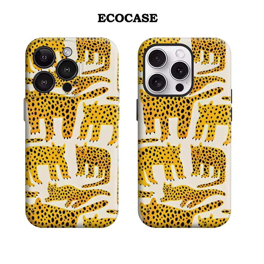 Handyhülle mit Gepardenmuster für Apple iPhone 17 16 15 14 13 12 11 Pro Max Plus in Multicolour mit doppelschichtiger Rückseite - Bild 2