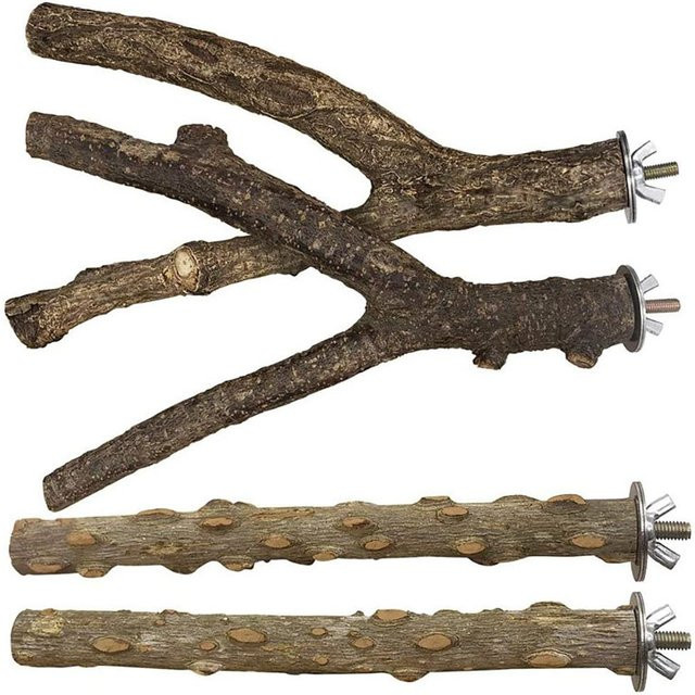 TOMTOP JMS Vogel-Sitzstock aus Holz, hängendes Spielzeug, 4-teiliges Set - Bild 1