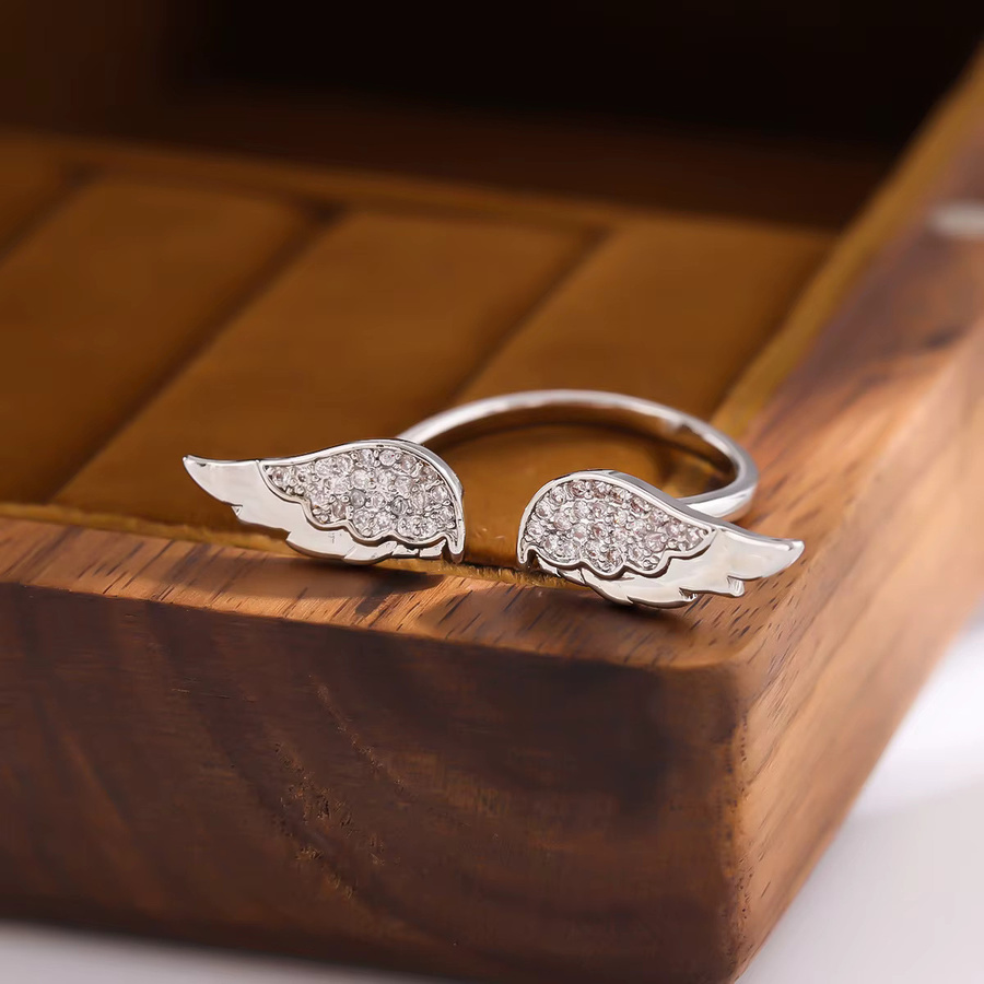 GaGa-Duck Ring 925 Silber, Kristall, Engel Flügel, Unisex - Bild 2